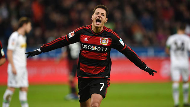 Manita del Bayer Leverkusen Celebración Chicharito - Bayer Leverkusen - Bundesliga