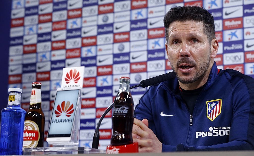 Simeone: “Vivimos del hoy y ese es el partido del Sporting” Simeone compadece en rueda de prensa | Foto: estrelladigital.es