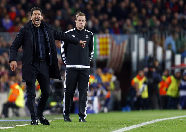 Simeone: “Estoy feliz de tener el equipo que tengo” Simeone durante el partido de ida de cuartos de Champions | Foto: clubatleticodemadrid.com