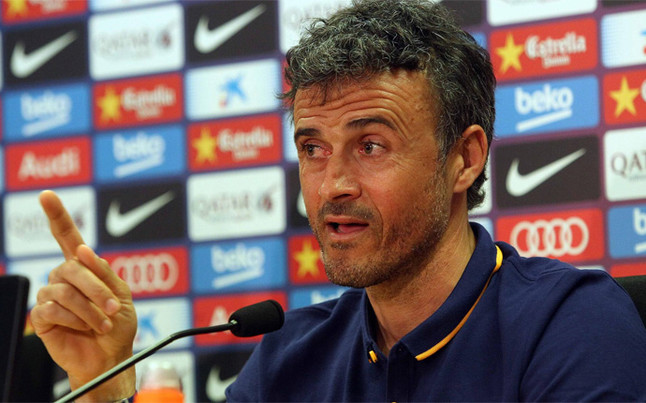 Luis Enrique: "El Atlético presentará las dificultades de siempre" Luis Enrique, durante una rueda de prensa