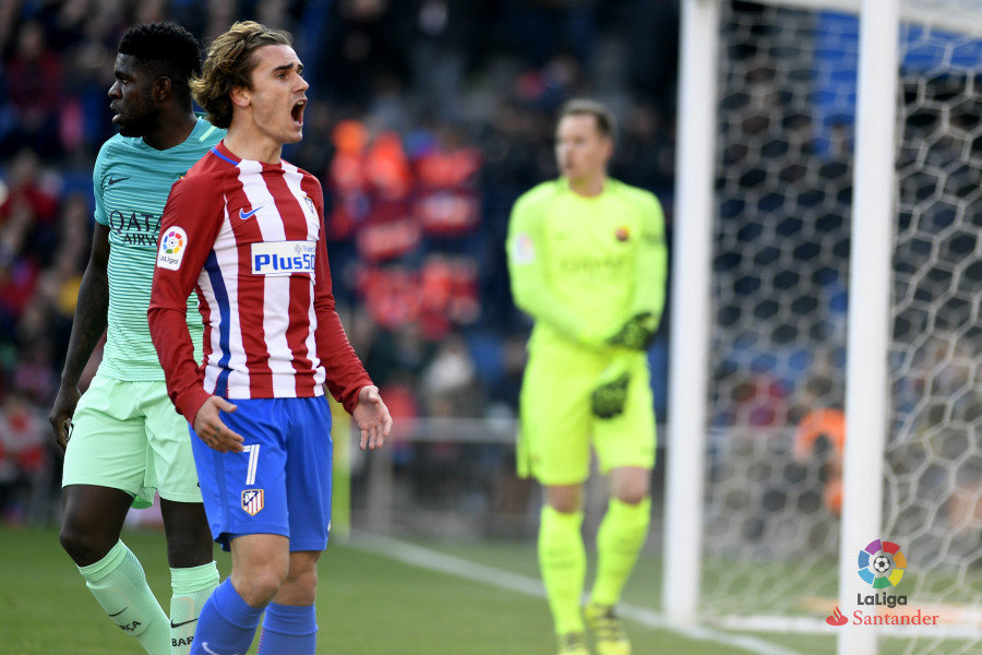 Un buen Oblak no bastó para frenar al Barcelona Griezmann en el partido contra el Barcelona. |Foto: Laliga.es