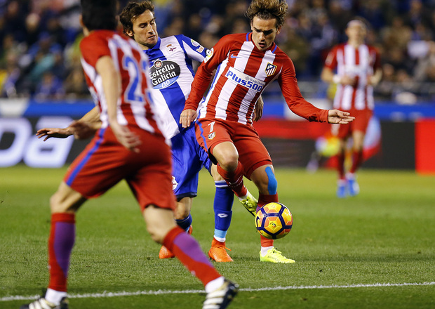 Griezmann en el partido de Riazor. Griezmann en el partido de Riazor.