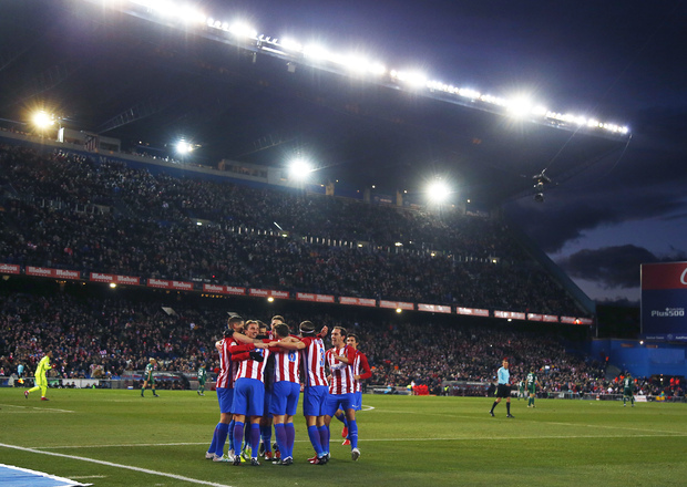 Los penaltis decidieron el último Atlético-Leverkusen en el Calderón Celebración de gol del Atlético