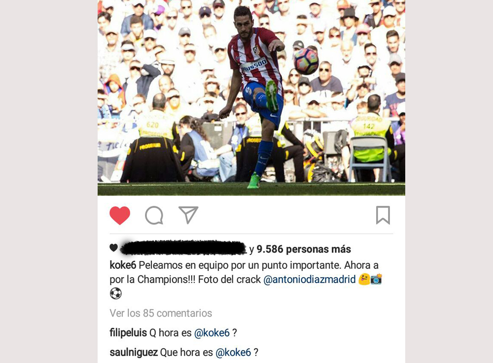 Saúl y Filipe Luis bromean en el Instagram de Koke: "¿Qué hora es?"