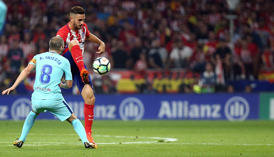Koke, durante el partido ante el Barcelona