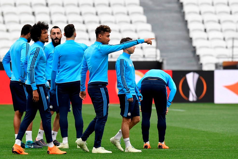 Suave entrenamiento del Marsella antes de la final