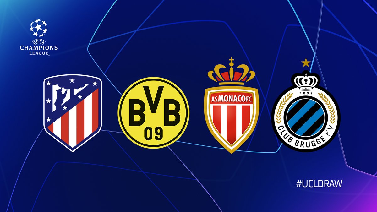 Borussia, Mónaco y Brujas, rivales del Atlético en Champions League