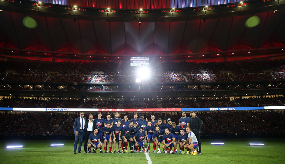 El Atlético de Madrid celebró la Supercopa de Europa en el Metropolitano