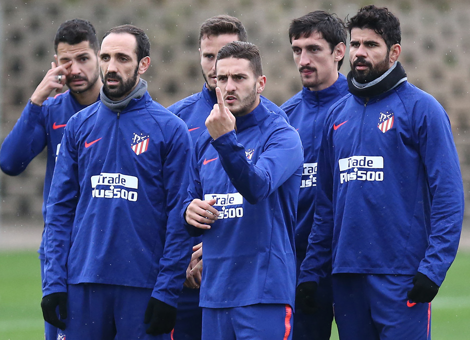 Koke, Juanfran, Diego Costa, Saúl, Vitolo - Entrenamiento Atlético de Madrid