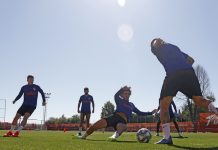 El Atlético vuelve al trabajo en pequeños grupos