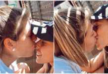 El beso contra la homofobia entre Lola Gallardo y Carmen Menayo