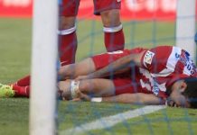 El día que Costa se dejó la tibia ante el Getafe Costa