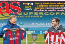 La prensa deportiva obvia la Supercopa femenina en sus portadas