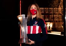 La Supercopa Femenina ya se exhibe en el museo del Atlético laia aleixandri supercopa