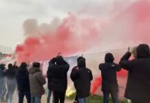 La afición del Atlético muestra su apoyo en el entrenamiento