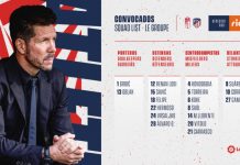 Giménez es baja en los regresos de Carrasco y Hermoso convocatoria atlético