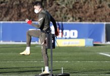 Giménez no terminó la sesión de entrenamiento giménez