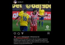 Vitolo la lio en Instagram tras el partido contra el Cádiz vitolo