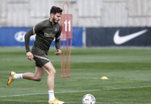 El Atlético se entrena con las bajas de Giménez y Herrera